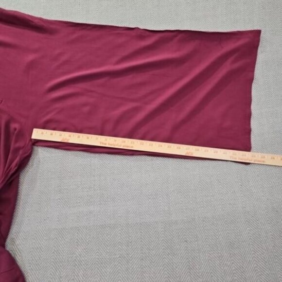 Aux Moda Italian Viscose Jumpsuit Women's Size XL Rose Red Wide Leg Loungewear - Picture 9 of 12